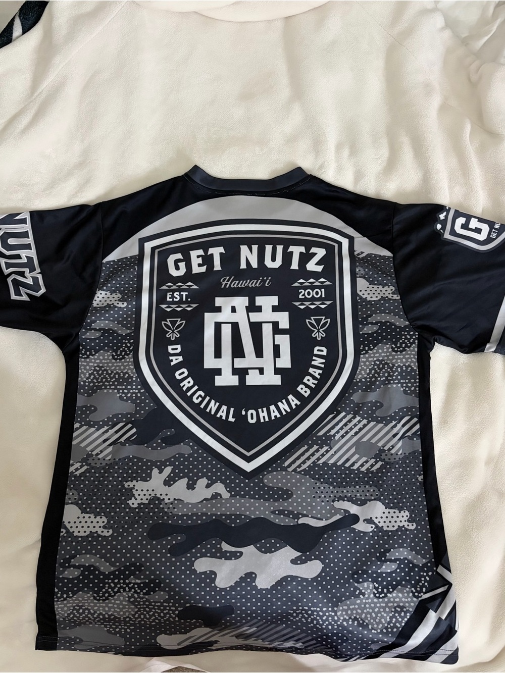 Kids' Black & Gray Camo Logo Jersey